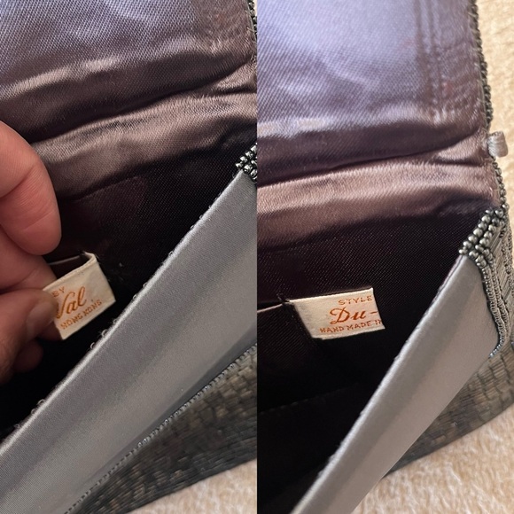 Vintage 1980s Du-Val Black Beaded Envelope Clutch - Picture 9 of 15